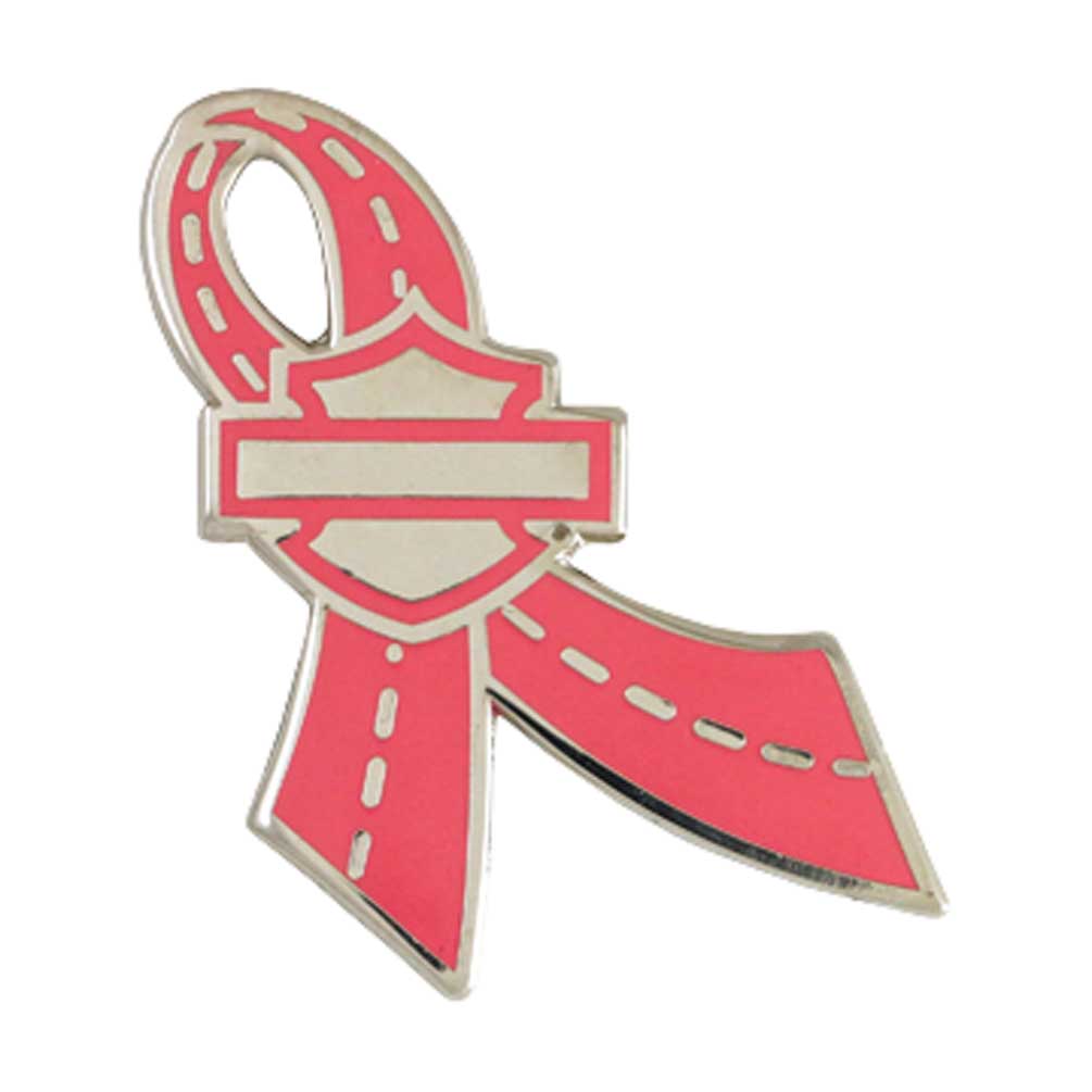 Harley-Davidson Pin, Pink Label Breast Cancer Ribbon Bar & Shield, Pink 8003289 - Wisconsin Harley-Davidson