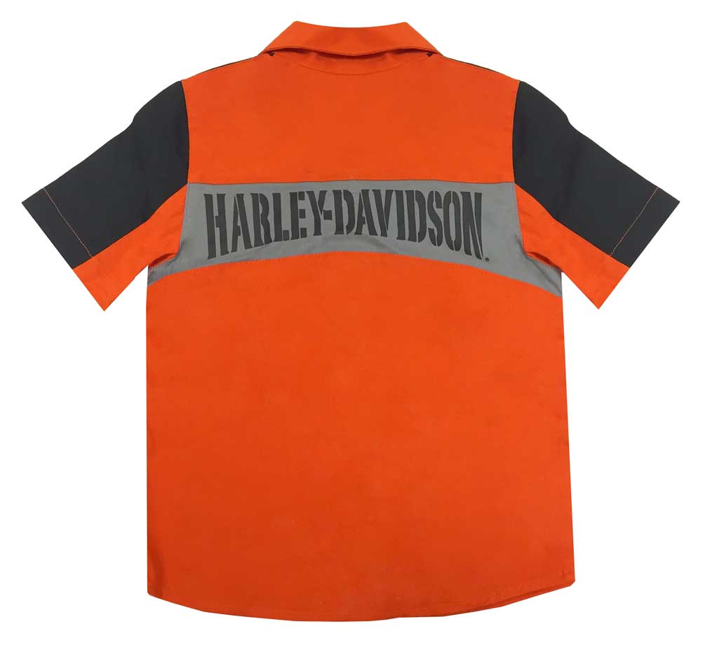 Harley-Davidson Free Shipping - Harley-Davidson Little Boys' Embroidered Colorblocked Shop Tee, Orange 1070545 - Free Shipping on many products plus Orders Over $99