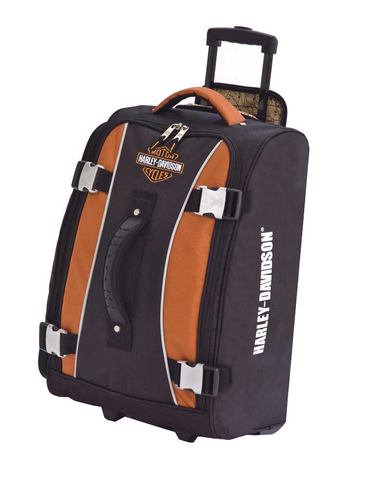 Harley-Davidson Hybrid Luggage 21'' Casual Upright Suitcase, Rust/Black 99620 - Wisconsin Harley-Davidson
