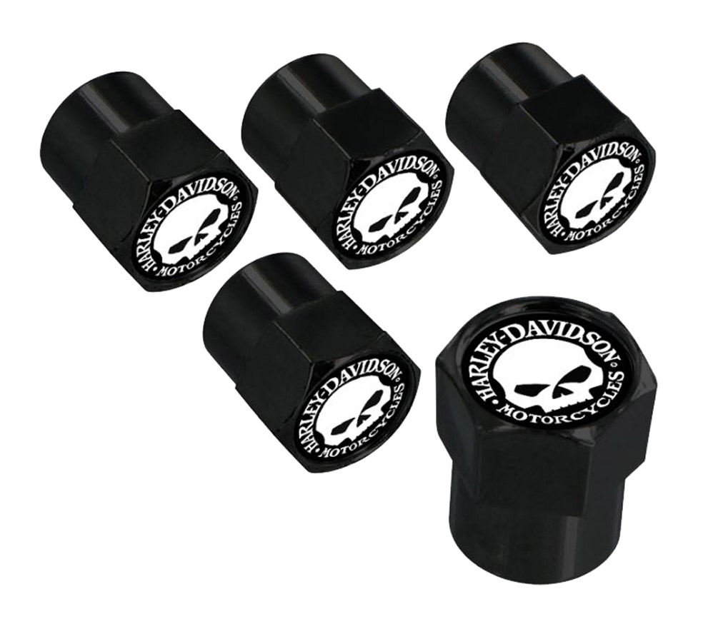 Harley-Davidson Willie G Skull Valve Stem Cap Covers, Black – 5 Pack HDVCK240-K - Wisconsin Harley-Davidson