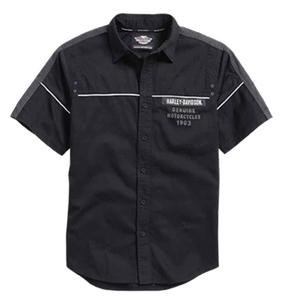 Harley-Davidson Men's Performance Vented Twill Garage Shirt, Black 96107-16VM - Wisconsin Harley-Davidson