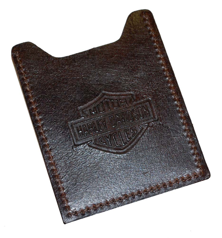 Harley-Davidson Men's Brown Leather Embossed Money Clip HD957-2C - Wisconsin Harley-Davidson