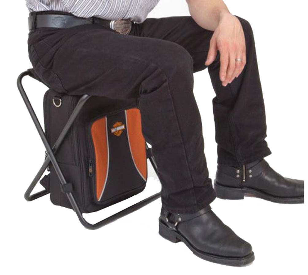 Harley-Davidson Backpack Cooler Seat Orange & Black 99304-BLK - Largest Selection of Harley-Davidson Products