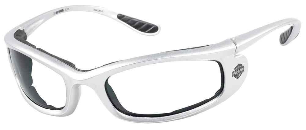 Harley-Davidson Men's Slick Anti-Fog Sunglasses, Shiny Silver Frame & Clear Lens - Wisconsin Harley-Davidson