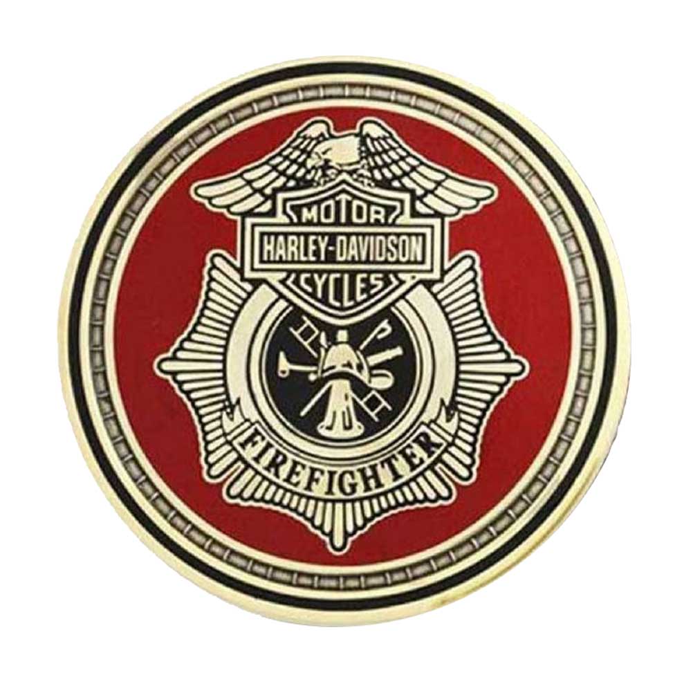 Harley-Davidson Firefighter First In Last Out Challenge Coin 1.75'' 8002923 - Wisconsin Harley-Davidson