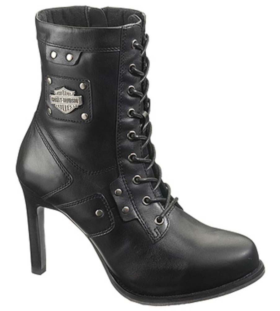 Harley-Davidson Women's Vikki Black Boots, 6-Inches with 3.75-Heel D84447 - Wisconsin Harley-Davidson