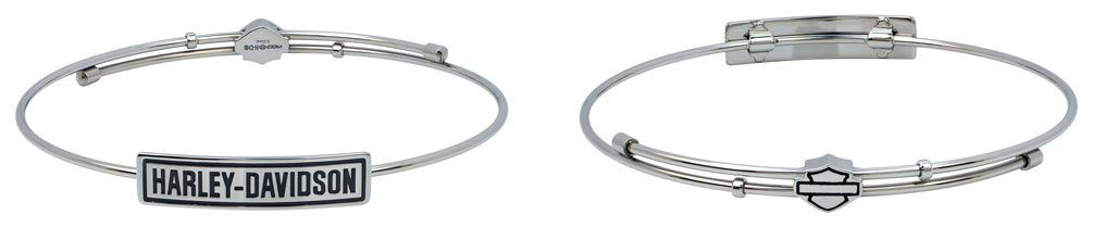 Harley-Davidson Women's Bangle, Bar & Shield H-D Script Bracelet, 7.5 in HSB0019 - Wisconsin Harley-Davidson