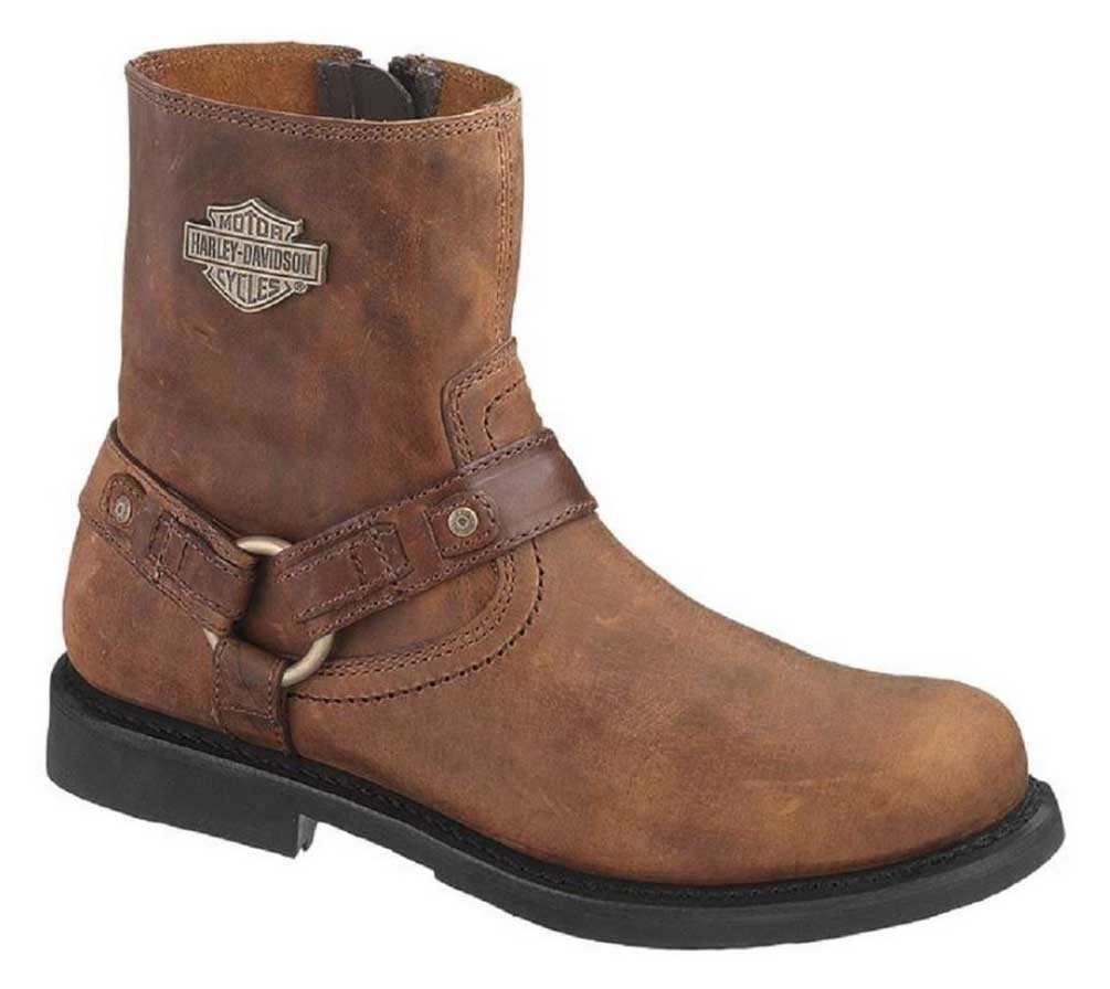 Harley-Davidson Men's Brown Scout 7-Inch Motorcycle Boots Inside Zipper. D95263 - Wisconsin Harley-Davidson