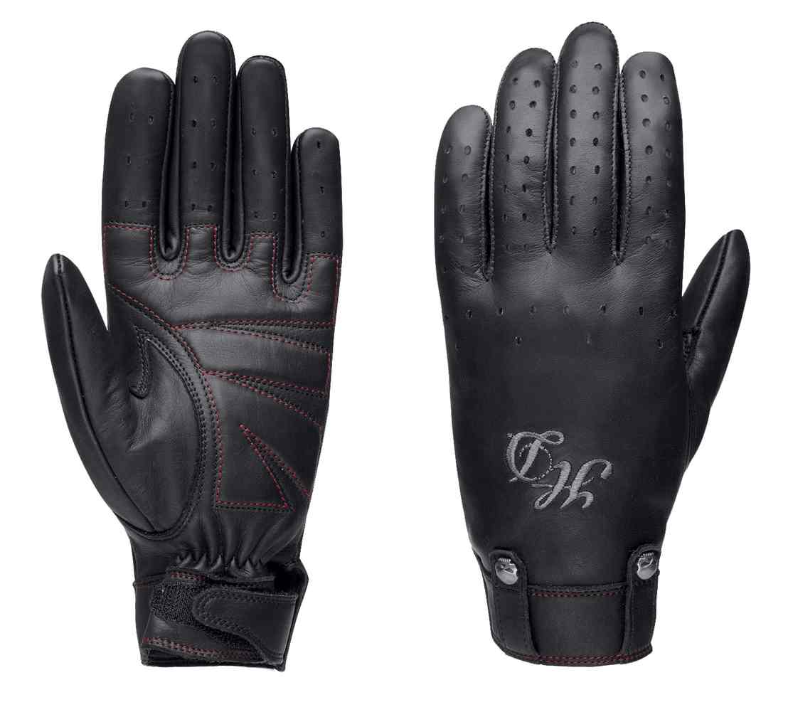 Harley-Davidson Women's Skull Rivet Full-Finger Leather Gloves, Black 98222-16VW - Wisconsin Harley-Davidson