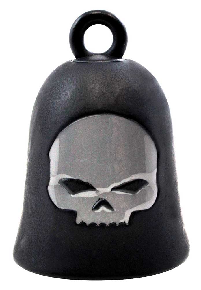 Harley-Davidson Willie G Skull Matte Black Ride Bell, Gray Logo HRB052 - Wisconsin Harley-Davidson