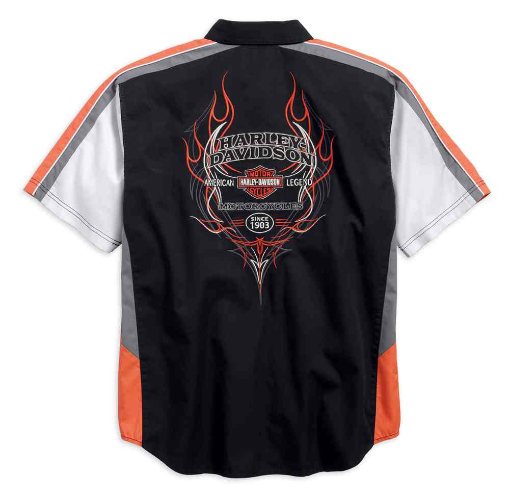 Harley-Davidson® Men's Performance Vented Pinstripe Flames Shirt