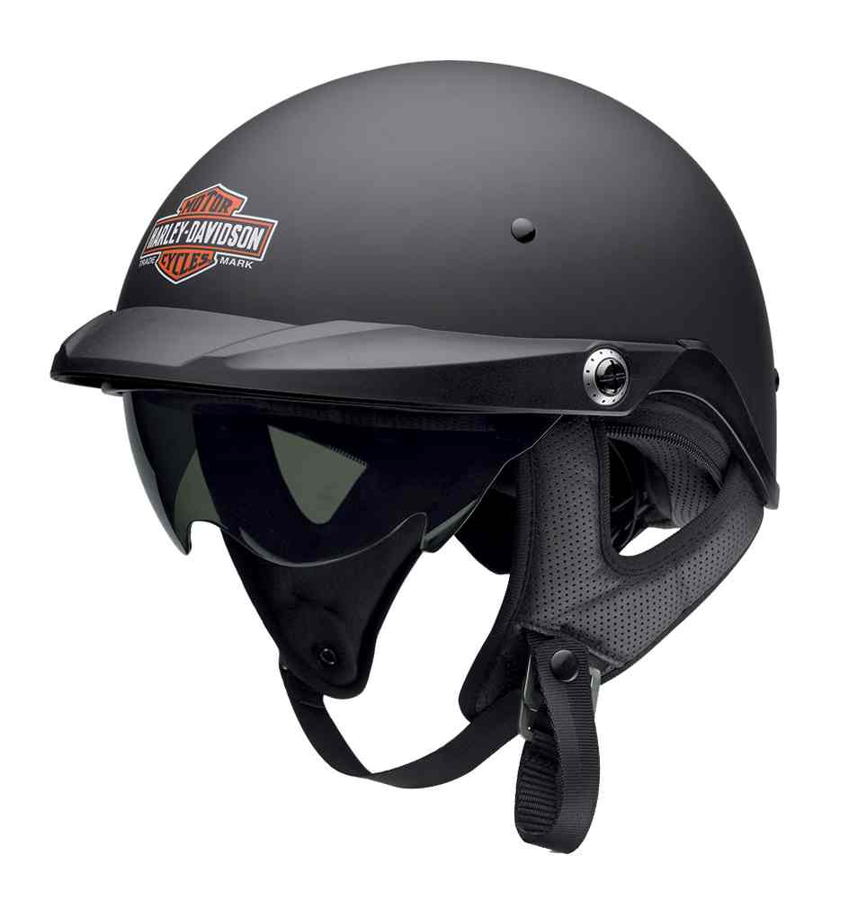 HarleyDavidson® Men's Half Helmet, Pioneer Sun Shield, Matte Black