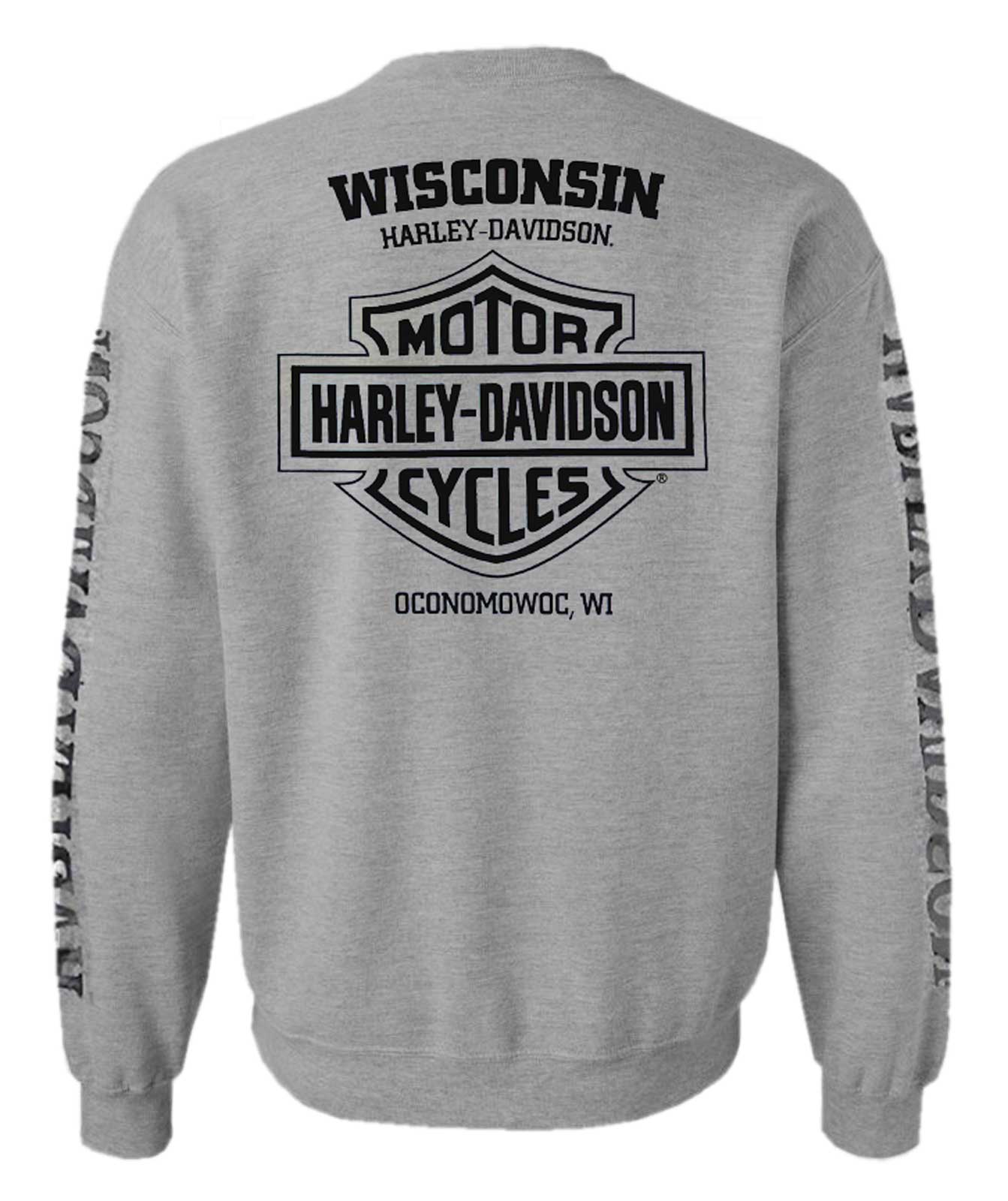 Harley-Davidson Free Shipping - Harley-Davidson Men's Pullover Crew Sweatshirt H-D Willie G Skull Gray 30296655 - Free Shipping on many products plus Orders Over $99