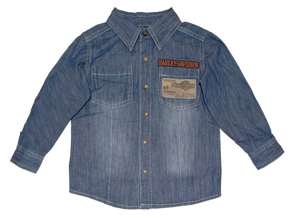 Harley-Davidson Free Shipping - Harley-Davidson Little Boys' Shirts, Denim Long Sleeve/Tan Short Sleeve 3282240 - Free Shipping on many products plus Orders Over $99