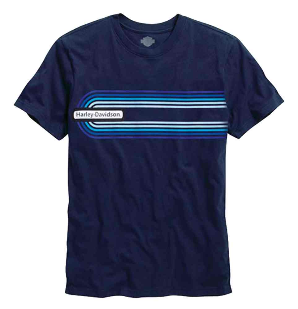 Harley-Davidson Men's T-Shirt, Vintage Stripe Short Sleeve Tee, Blue 96140-16VM - Wisconsin Harley-Davidson