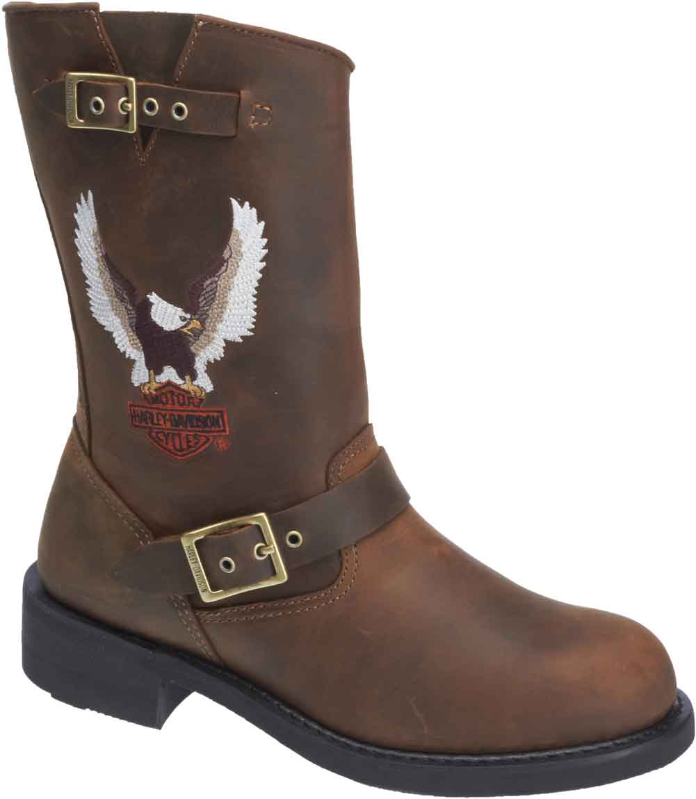Harley-Davidson Men's Jerry 9.5-Inch Brown Leather Boots. D93310 (Brown, 7) - Wisconsin Harley-Davidson