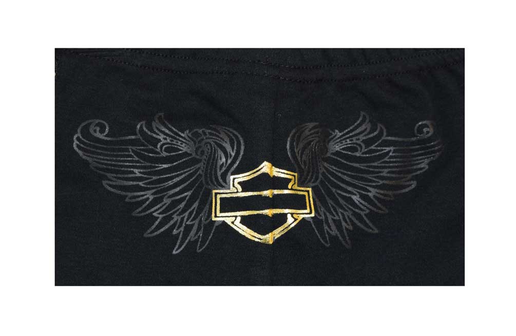 Harley-Davidson Little Girls' Sweats, Interlock Sequin Leggings, Black 4321568 - No Hassle Returns at Wisconsin Harley