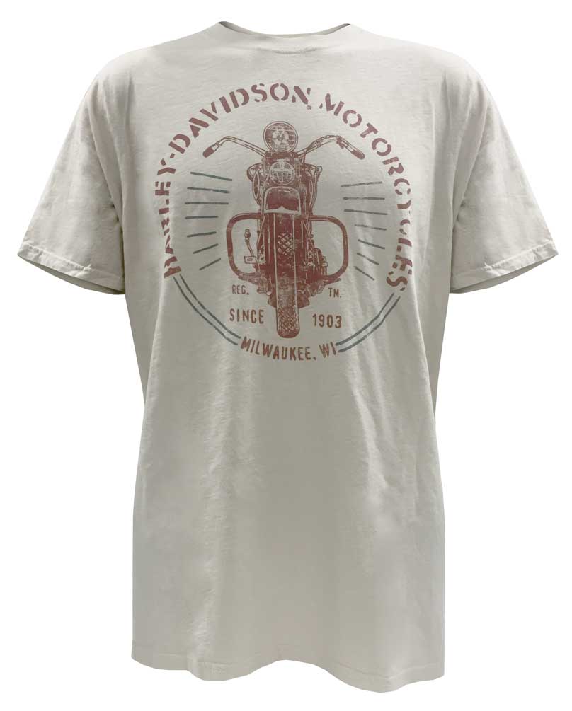 Harley-Davidson Men's Black Label Vintage Motorcycle Front View Tee T-Shirt. - Wisconsin Harley-Davidson