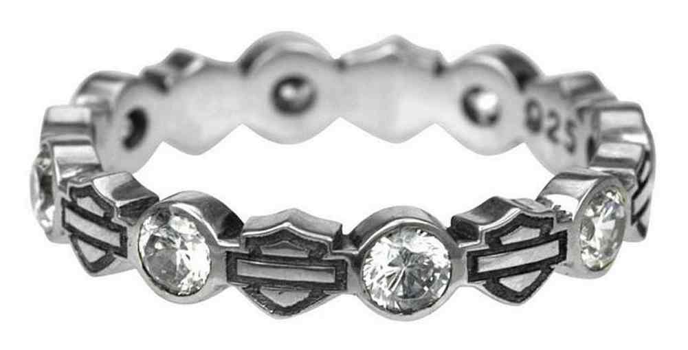 Harley-Davidson Women's Ring, Stacking Bar & Shield Rhinestone Ring HDR0170 - Wisconsin Harley-Davidson