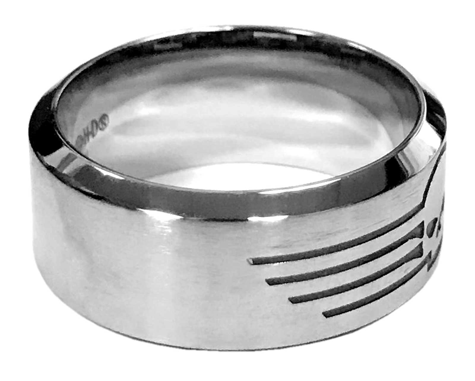 Harley-Davidson® Men's Willie G Skull Lines Stainless Steel Band