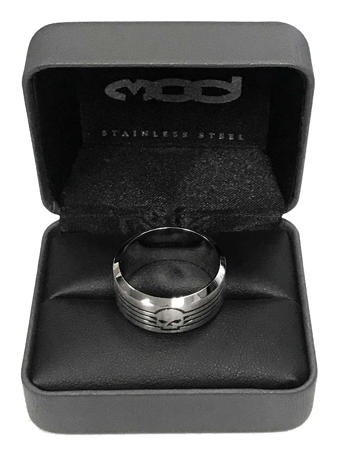 Harley-Davidson® Men's Willie G Skull Lines Stainless Steel Band