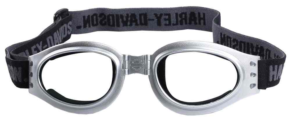 Harley-Davidson Men's Performance Collapsible Goggles, Silver Frame & Clear Lens - Wisconsin Harley-Davidson