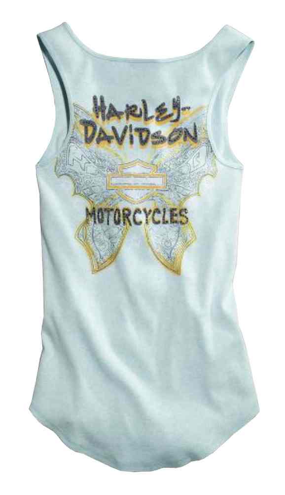 Harley-Davidson Free Shipping - Harley-Davidson Women's Tank Top, Butterfly Bar & Shield, Aqua Splash 96029-15VW - Free Shipping on many products plus Orders Over $99