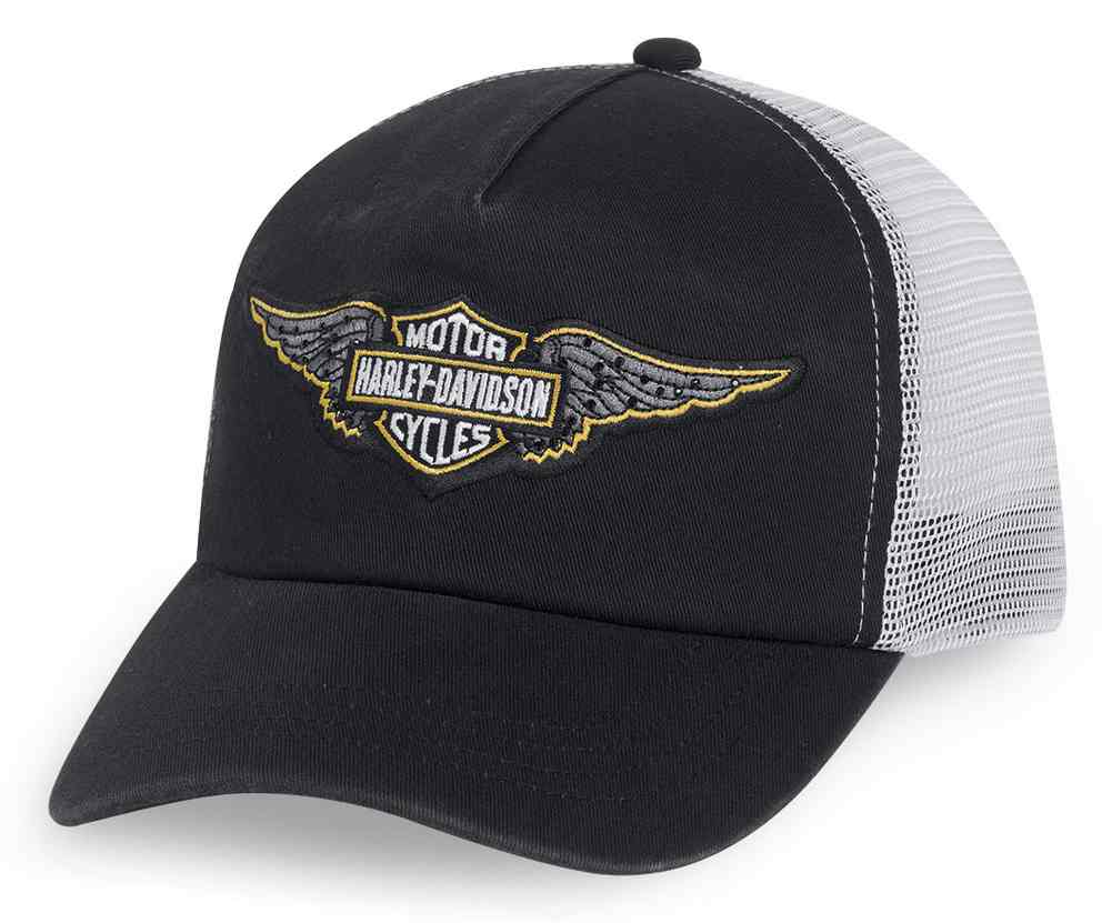 Harley-Davidson Women's  Iconic Colorblock Trucker Cap Hat, Black. 99538-16VW - Wisconsin Harley-Davidson
