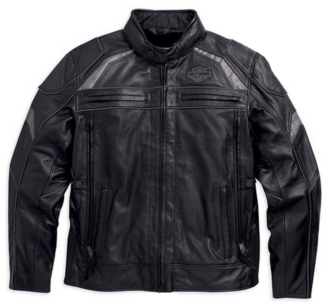 Harley-Davidson® Men's Medallion Reflective Leather Jacket, Black