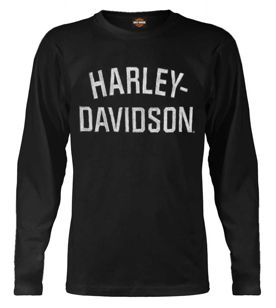 Harley-Davidson Men's Shirt, Heritage H-D Script Long Sleeve, Black 30296633 - Wisconsin Harley-Davidson