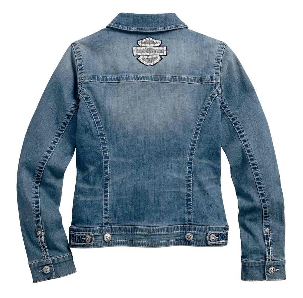 Harley-Davidson® Women's Embellished Patches & Pins Denim