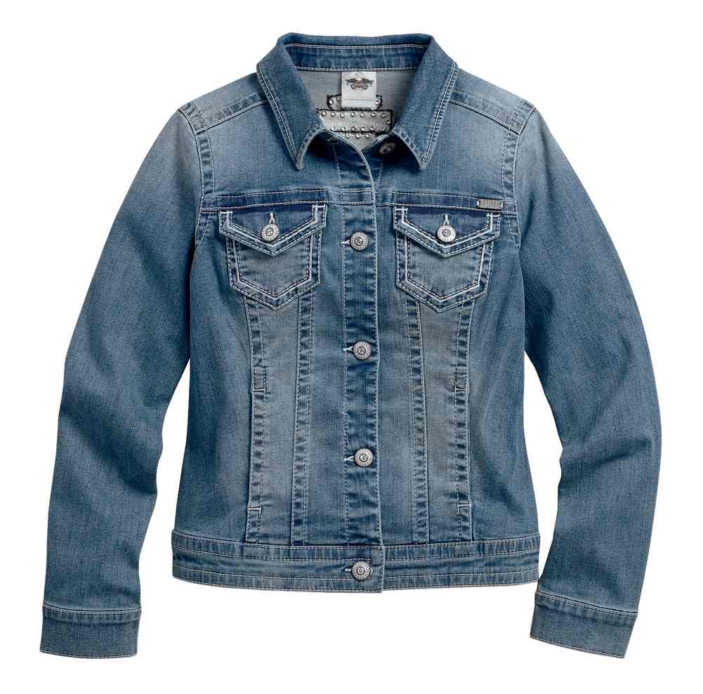 Harley-Davidson® Women's Embellished Patches & Pins Denim