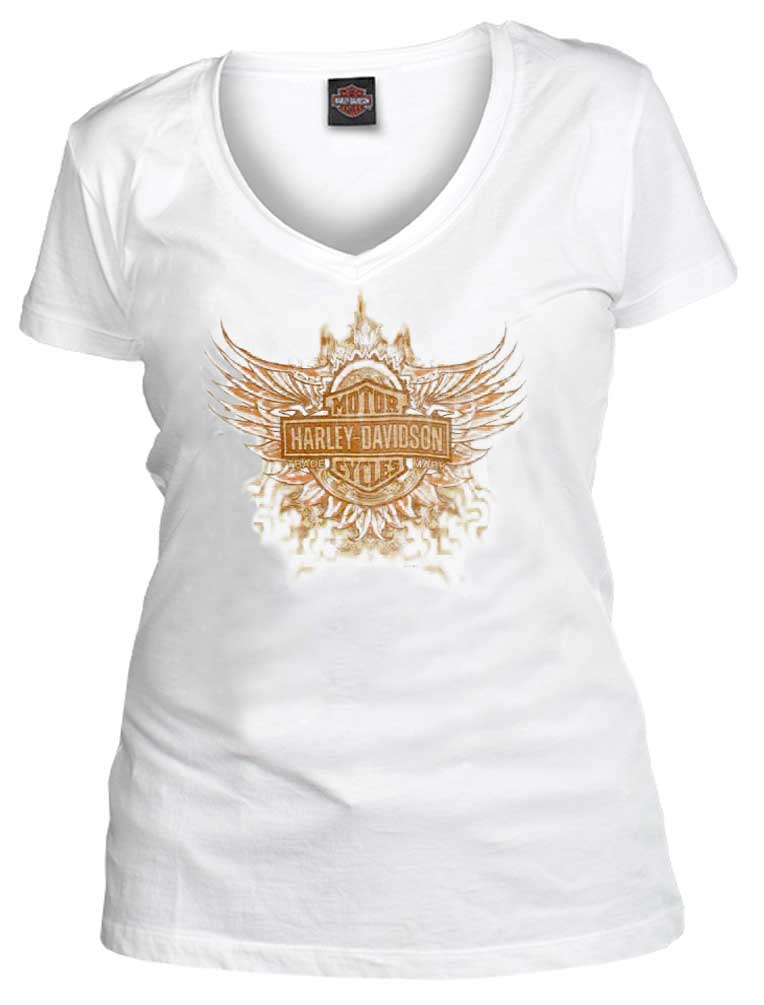 Harley-Davidson Women's Tee, Lil' Bit Winged Short Sleeve Tee, White 30293381 - Wisconsin Harley-Davidson