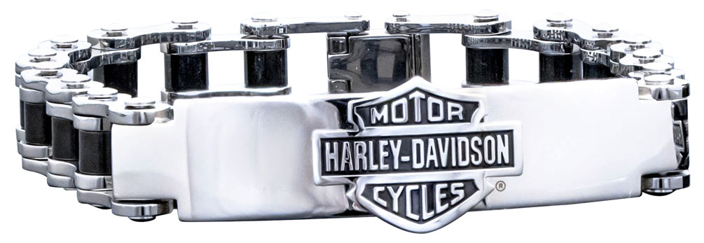 Harley-Davidson Men's Bike Chain ID Bracelet, Stainless Steel HSB0071-7.5 - Wisconsin Harley-Davidson