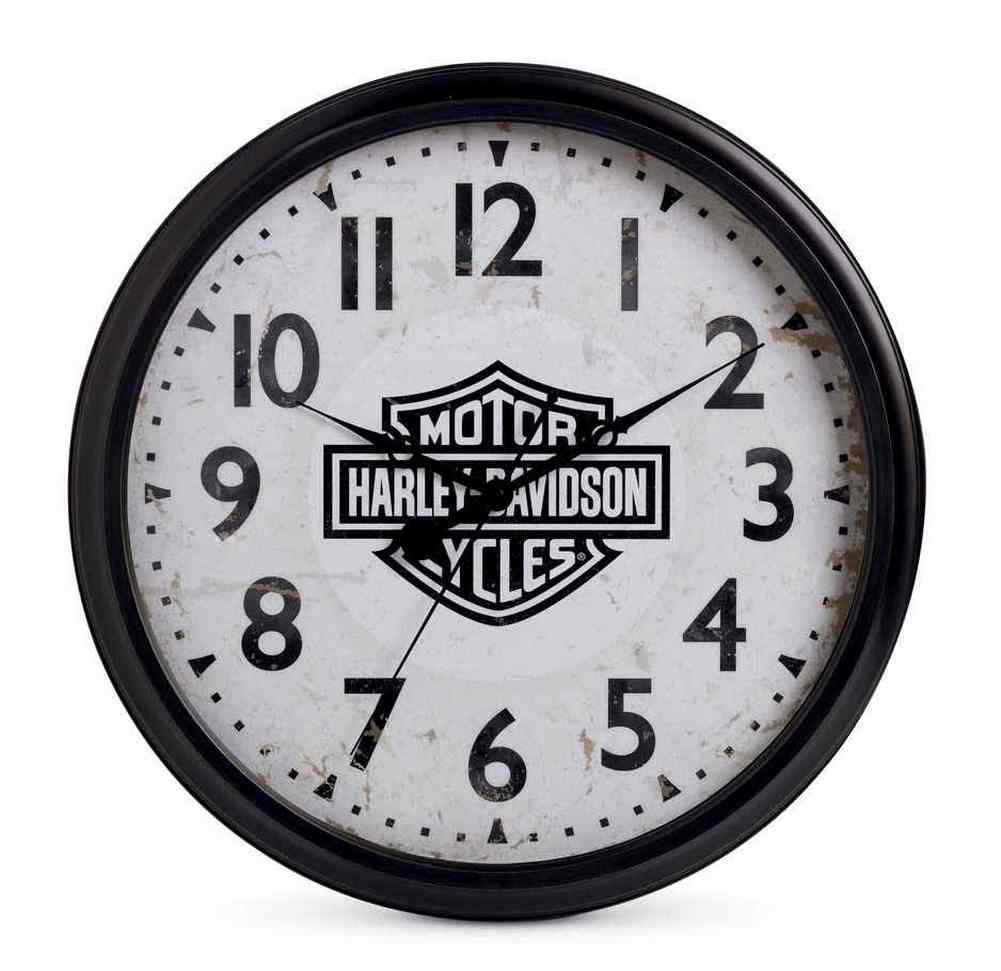 Harley-Davidson 20 in. Silent Bar & Shield Wall Clock, Bar Gameroom. 96827-16V - Wisconsin Harley-Davidson
