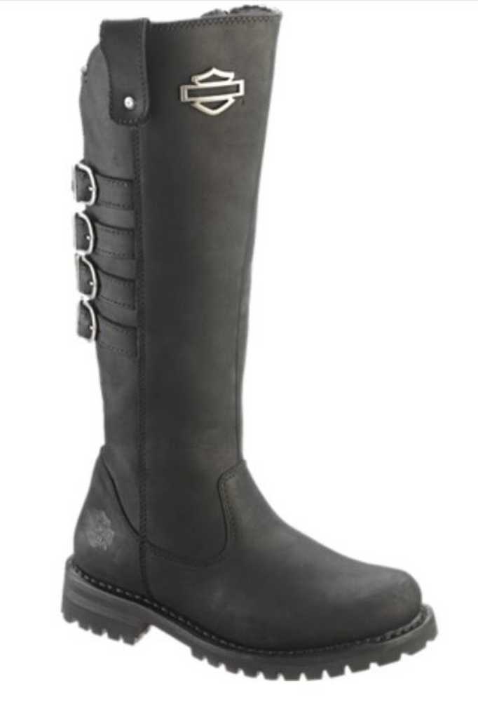 Harley-Davidson Women's Josi 15-Inch Black Leather Motorcycle Boots. D87038 - Wisconsin Harley-Davidson