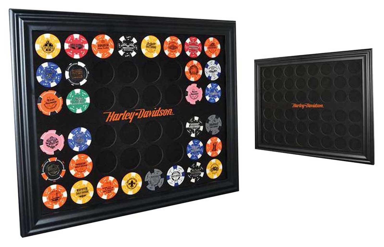 Harley-Davidson Free Shipping - Harley-Davidson 48 Poker Chip Collectors Frame, 21.25 x 15.25 inch, Black 6958 - Free Shipping on many products plus Orders Over $99