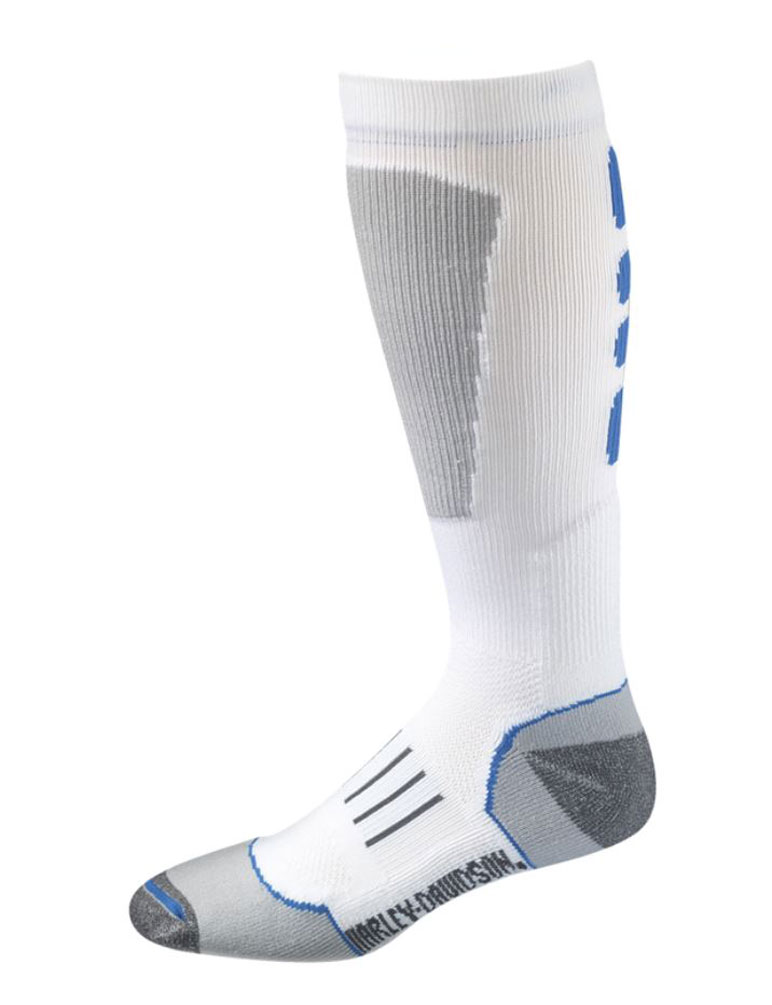 Harley-Davidson Wolverine Men's Performance Cushioned Over-The-Calf Socks, White - Wisconsin Harley-Davidson