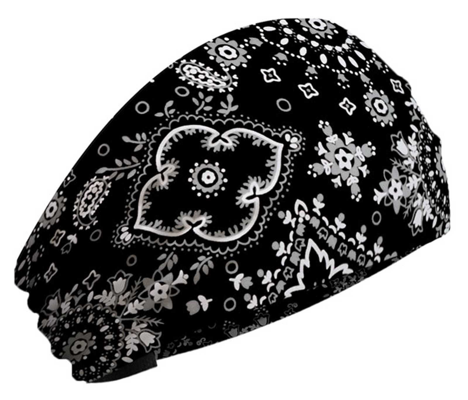 That's A Wrap Women's Bandana Flowered Paisley Knotty Band, Black KB1210 - Wisconsin Harley-Davidson