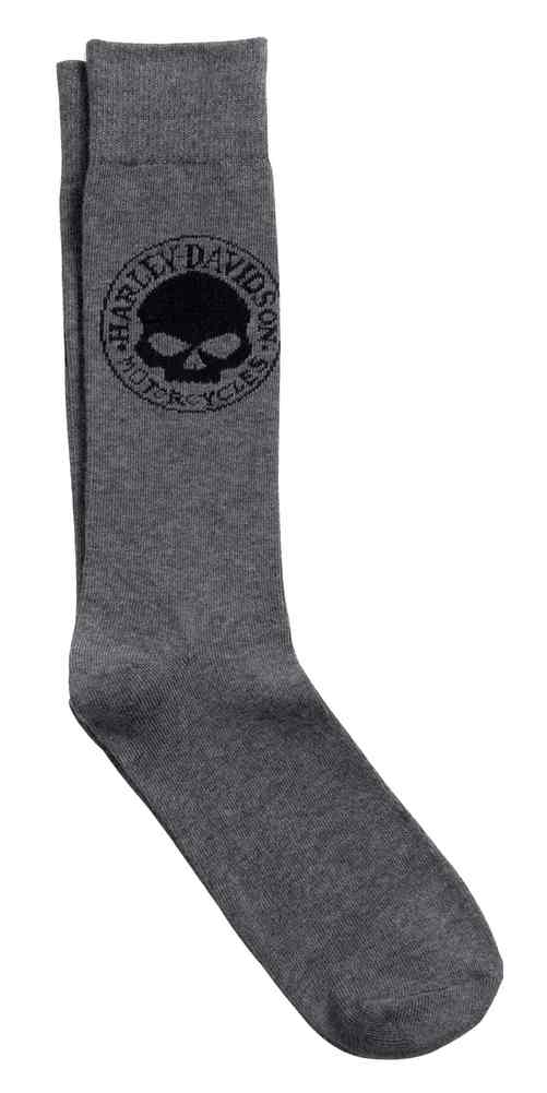 Harley-Davidson Men's Willie G Skull Trouser Socks, Poly Blend Grey. 99401-16VM - Wisconsin Harley-Davidson