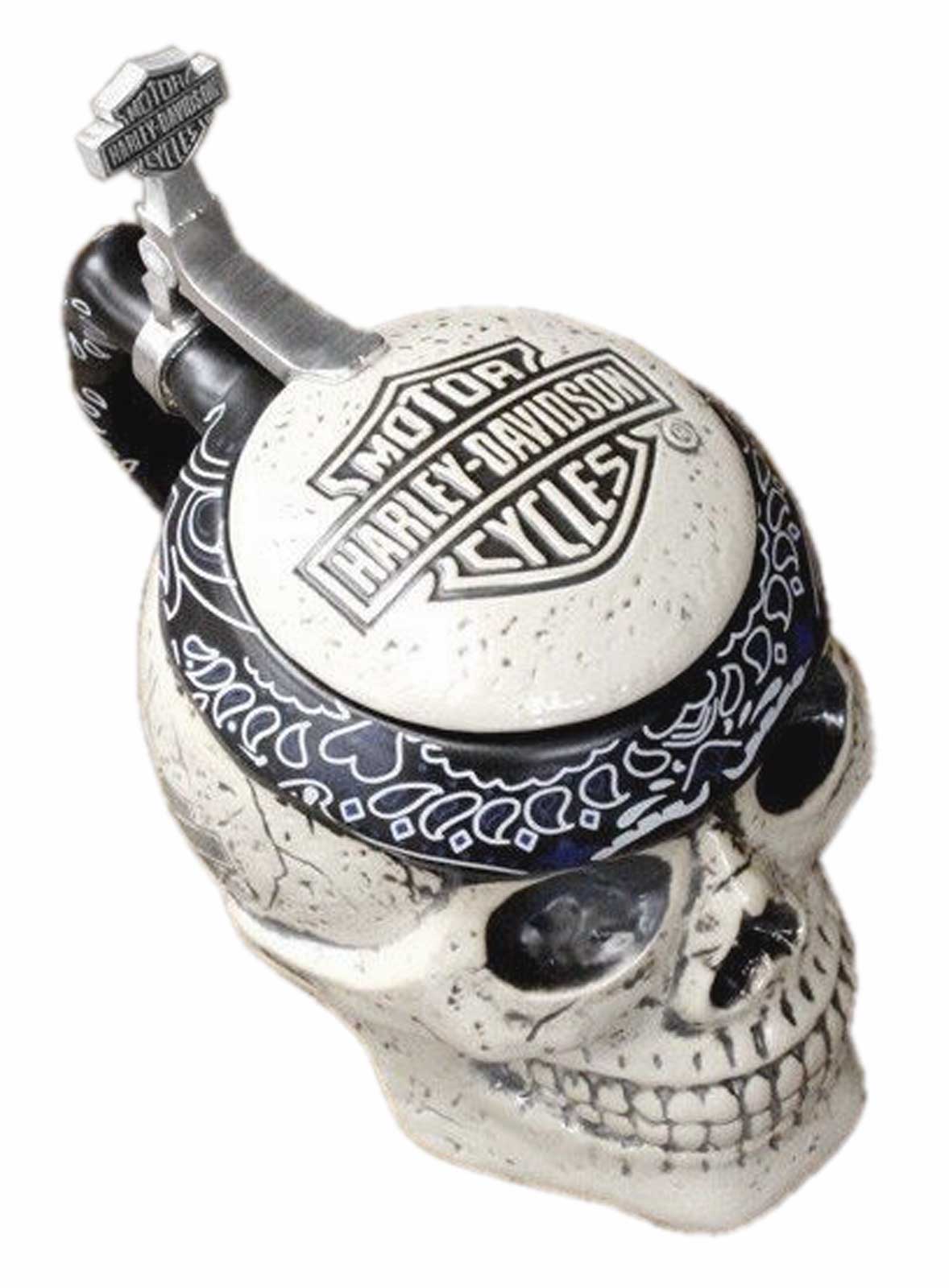 Harley-Davidson® Bar & Shield Sculpted Ceramic Skull Stein, 24 oz