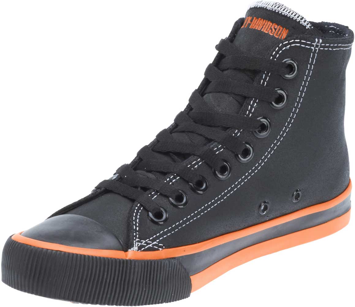 Harley-Davidson Free Shipping - Harley-Davidson Men's Nathan 4.25" Black Leather Hi-Top Sneakers D93816 - Free Shipping on many products plus Orders Over $99