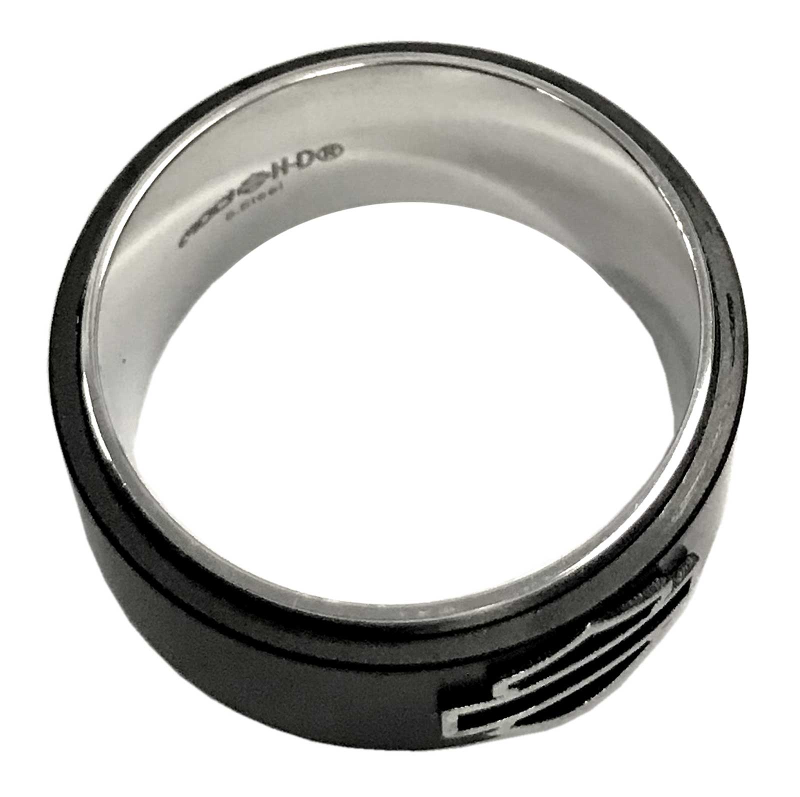 Harley-Davidson Men's Bar & Shield Black Steel Band Ring HSR0001 - No Hassle Returns at Wisconsin Harley