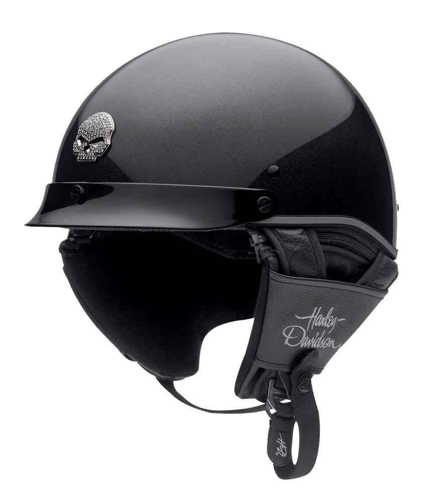 Harley-Davidson Women's Half Helmet, Metal Flake Ultra-Light, Black 98342-15VW - Wisconsin Harley-Davidson