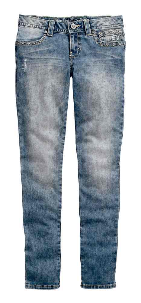 Harley-Davidson Women's Skinny Embellished Low-Rise Wash Jeans 99161-16VW - Wisconsin Harley-Davidson