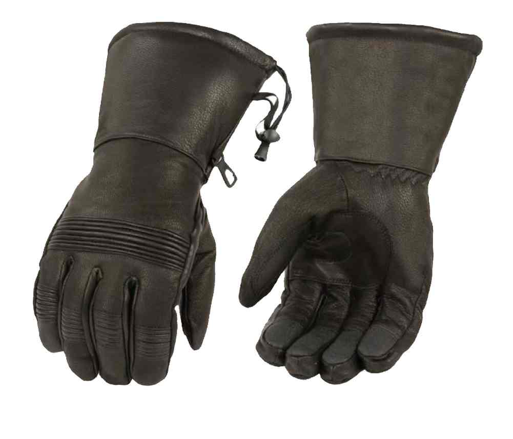 Milwaukee Leather Men's Premium Leather Full-Finger Gauntlet Gloves, Black SH294 - Wisconsin Harley-Davidson