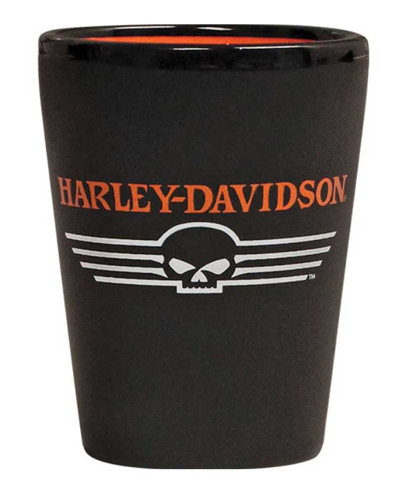 Harley-Davidson Linear Willie G Skull Shot Glass, 1.5 oz. Matte Black SG02764 - Wisconsin Harley-Davidson