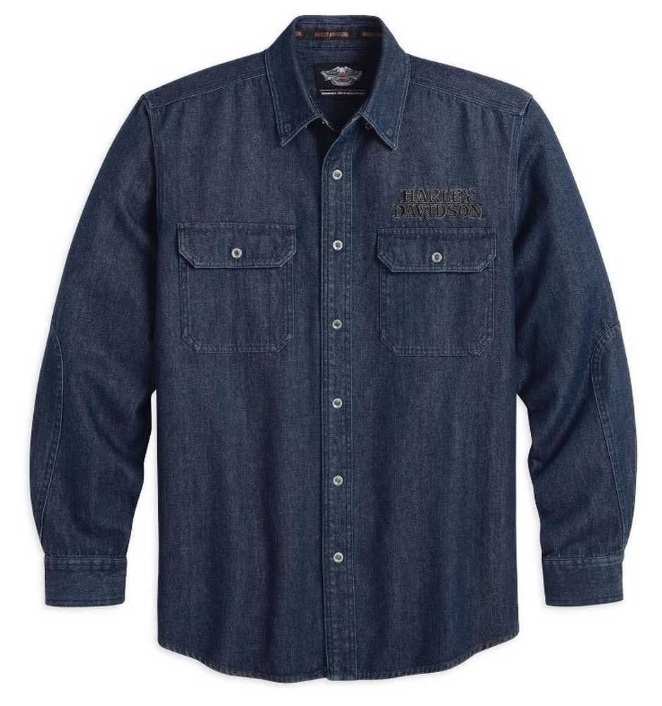 Harley-Davidson® Men's Burning Skull Denim Shirt L/S 99081-13VM