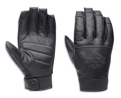 Harley-Davidson® Men's Valve Full-Finger Leather Gloves, Black