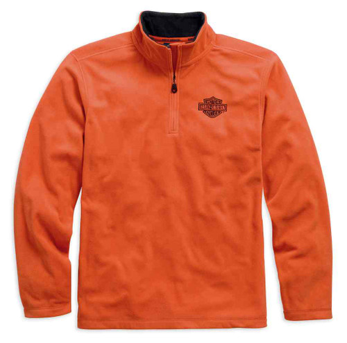 Harley-Davidson® Men's 1/4-Zip Long Sleeve Logo Fleece Shirt